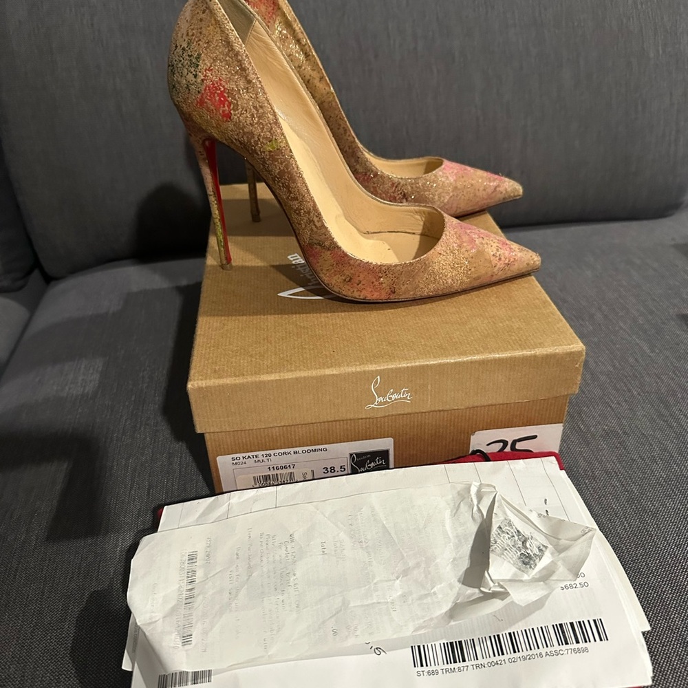 Christian Louboutin Gold and Red Heels